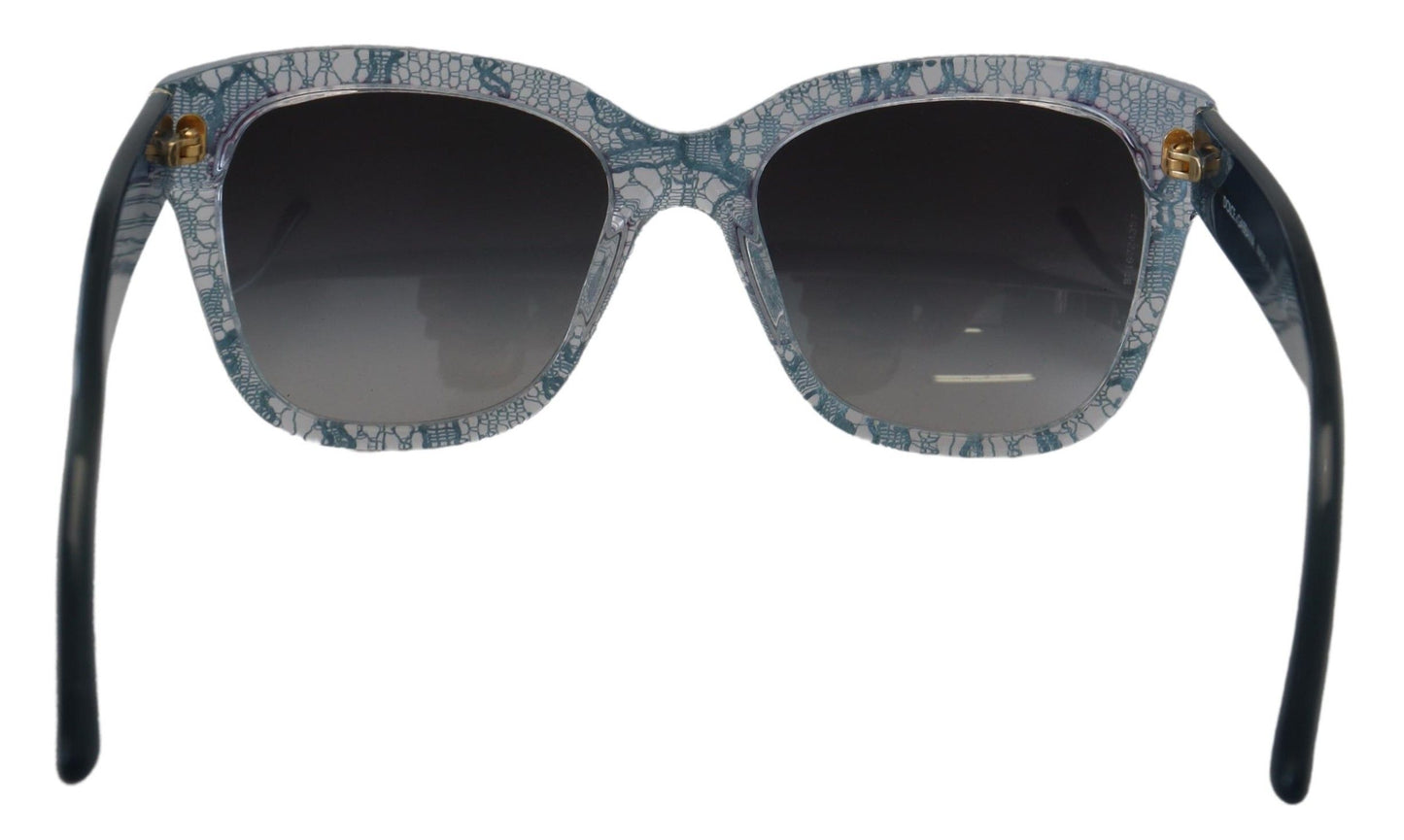 Lunettes de soleil rectangulaires en acétate de dentelle bleue Dolce &amp; Gabbana DG4226