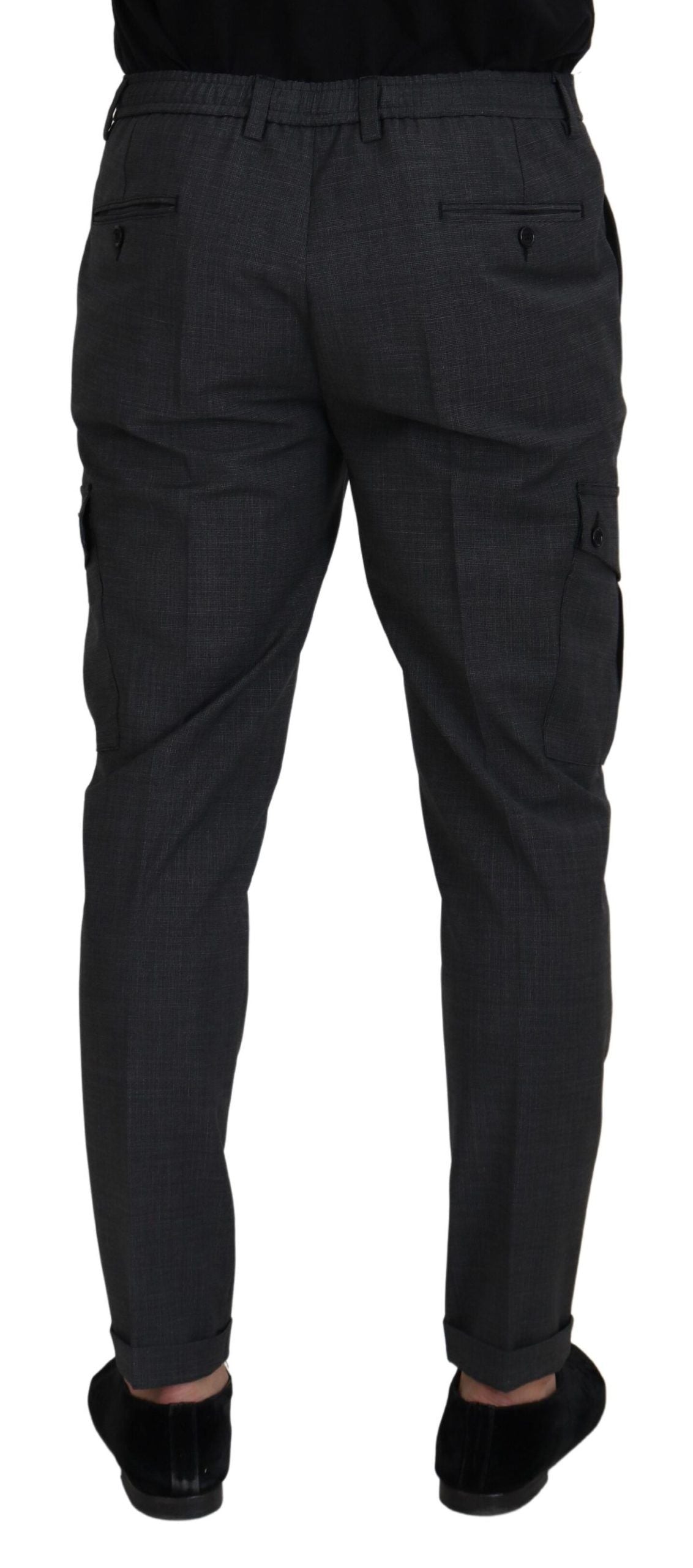 Dolce &amp; Gabbana Pantalon cargo à carreaux gris Pantalon stretch