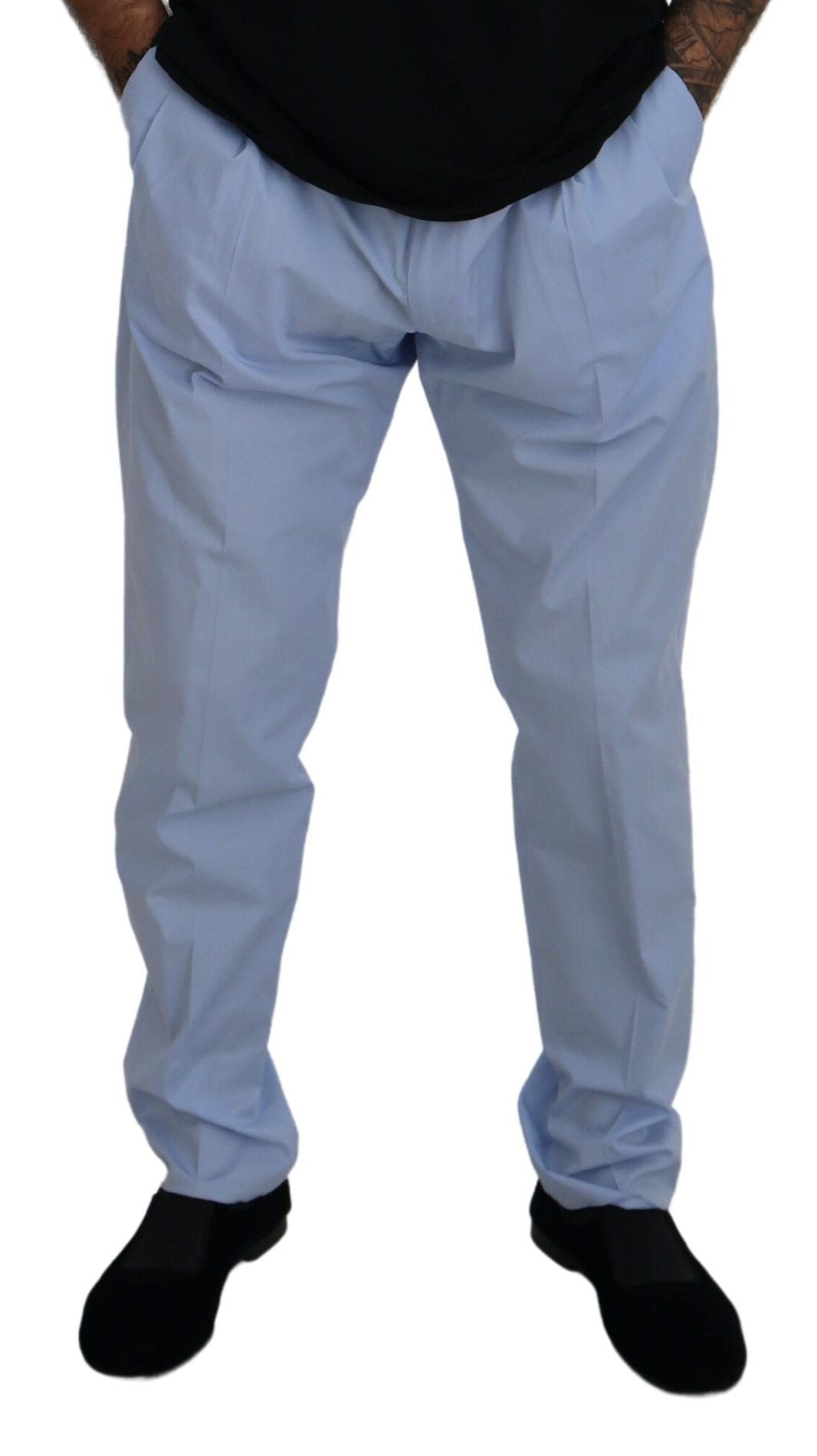 Dolce &amp; Gabbana Pantalon stretch en coton bleu Pantalon chino