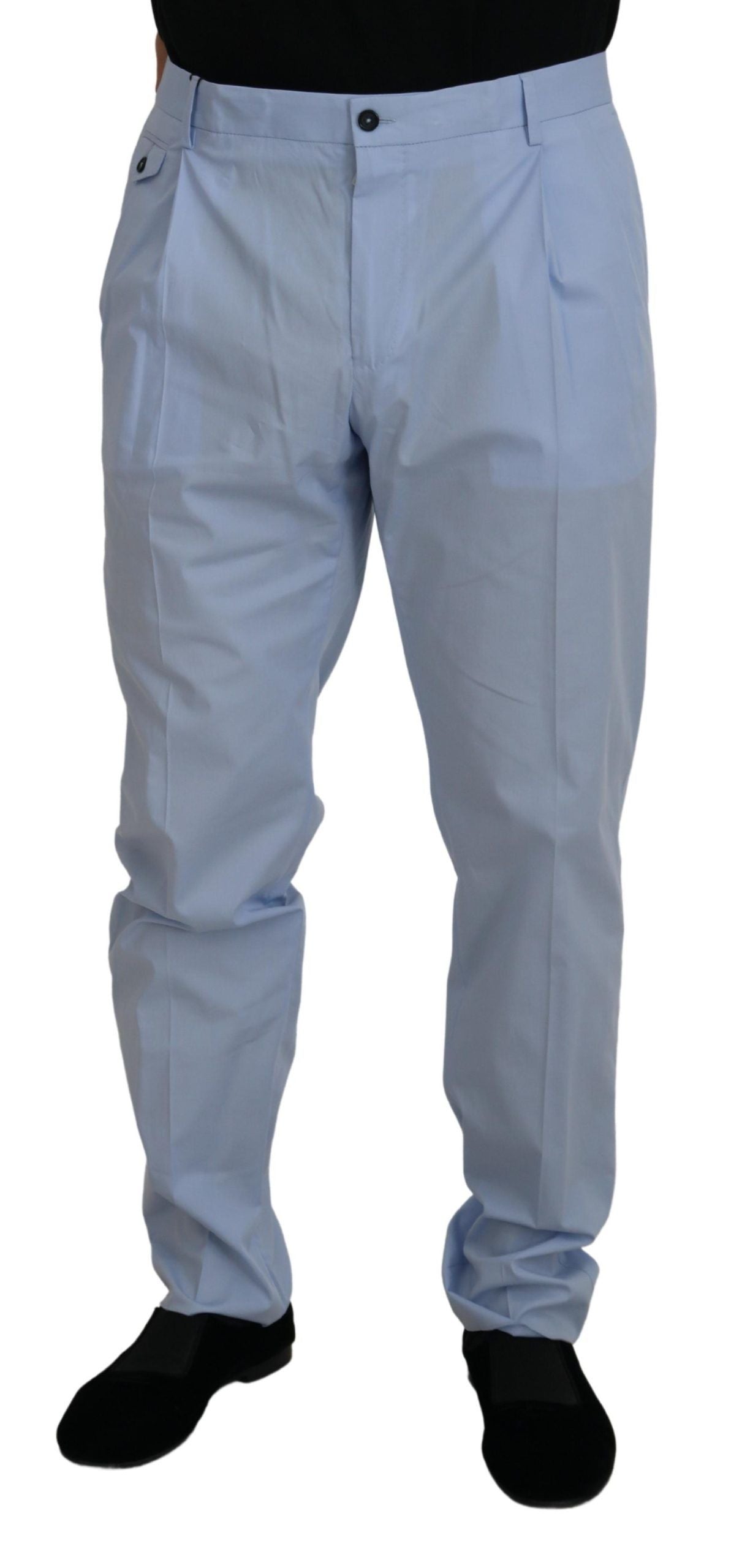 Dolce &amp; Gabbana Pantalon stretch en coton bleu Pantalon chino