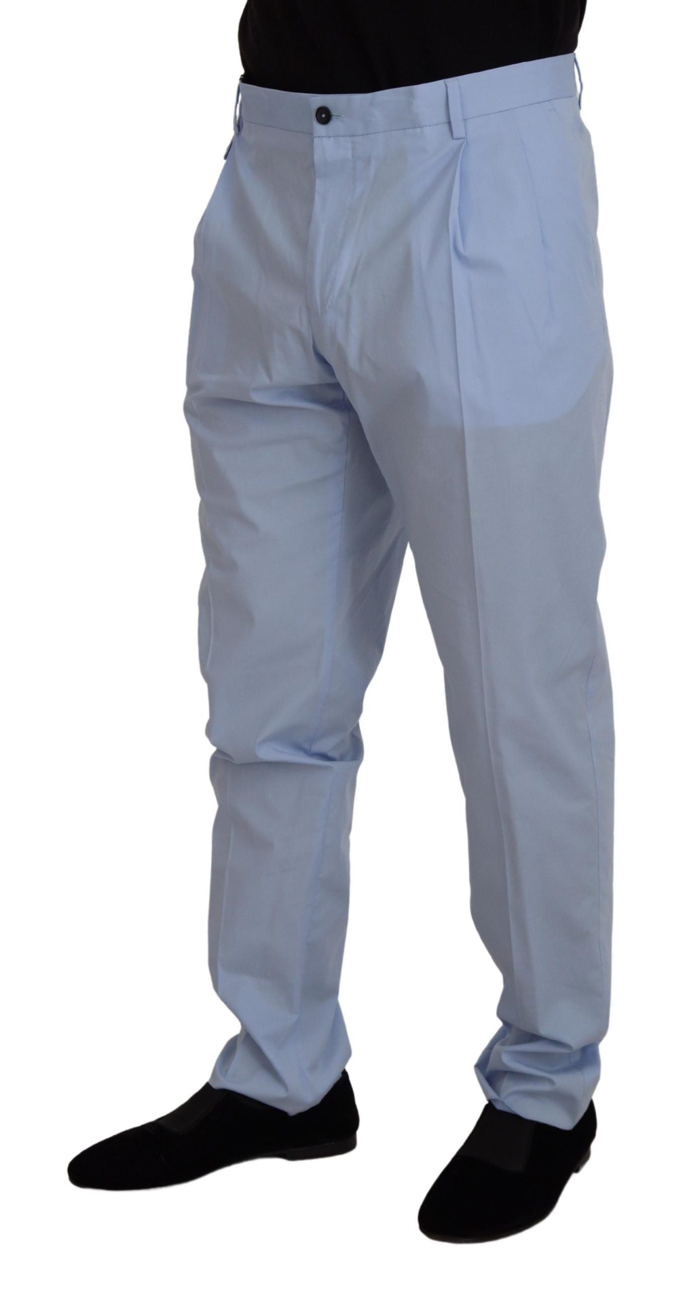 Dolce &amp; Gabbana Pantalon stretch en coton bleu Pantalon chino