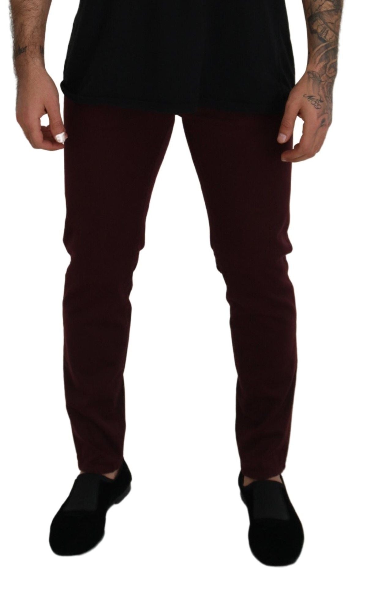 Dolce &amp; Gabbana Jean en denim OR stretch en coton bordeaux