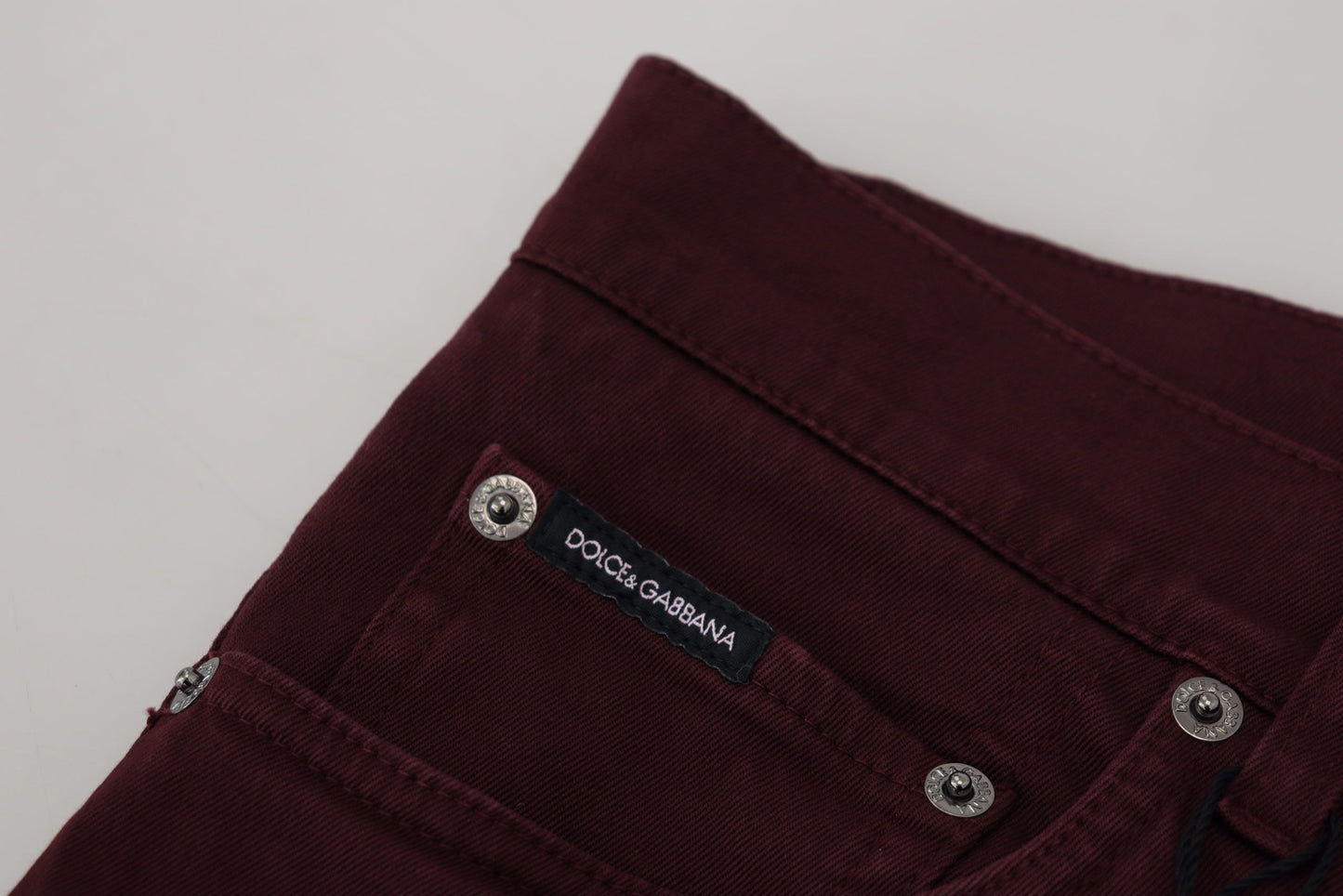 Dolce &amp; Gabbana Jean en denim OR stretch en coton bordeaux