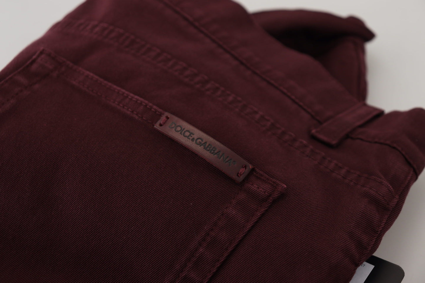 Dolce &amp; Gabbana Jean en denim OR stretch en coton bordeaux