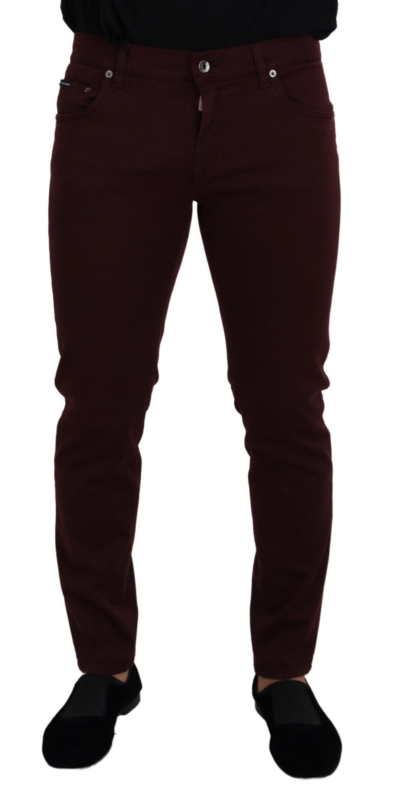 Dolce &amp; Gabbana Jean en denim OR stretch en coton bordeaux