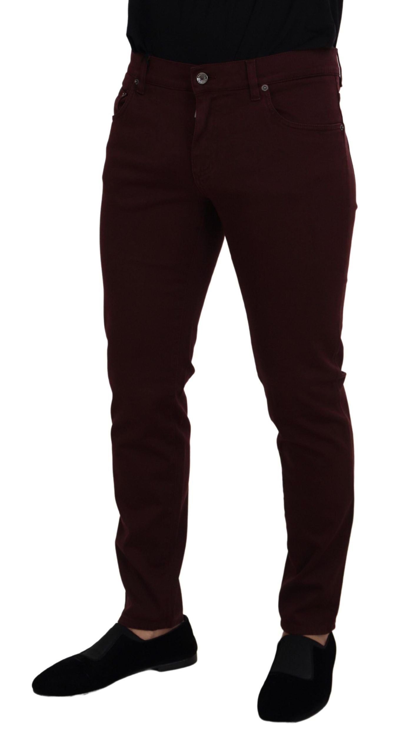 Dolce &amp; Gabbana Jean en denim OR stretch en coton bordeaux