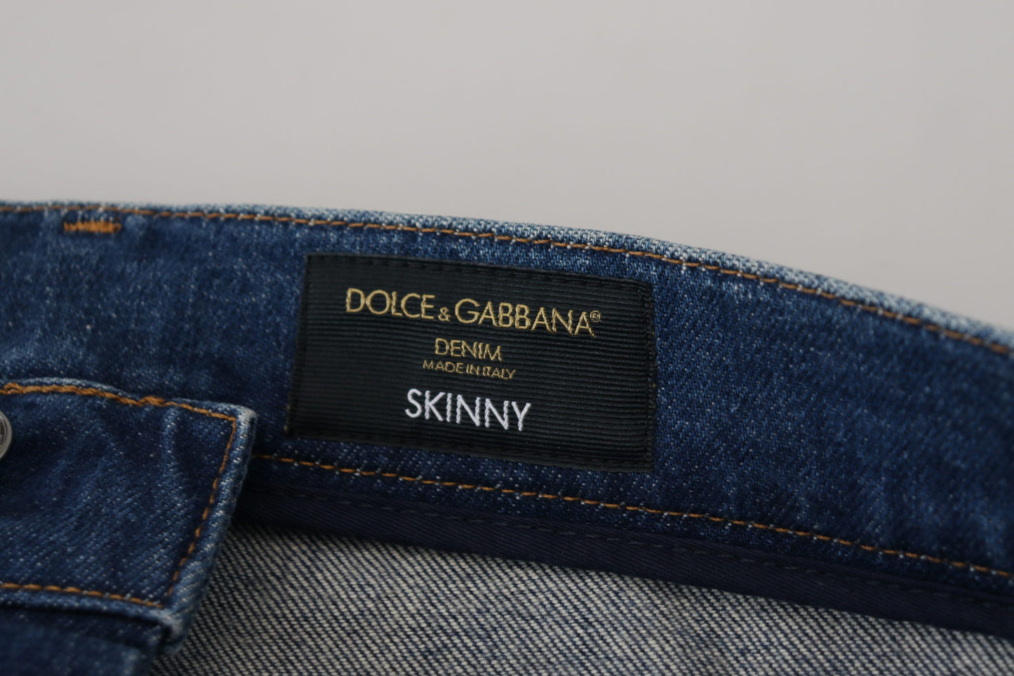 Dolce &amp; Gabbana Jean skinny stretch en coton délavé bleu