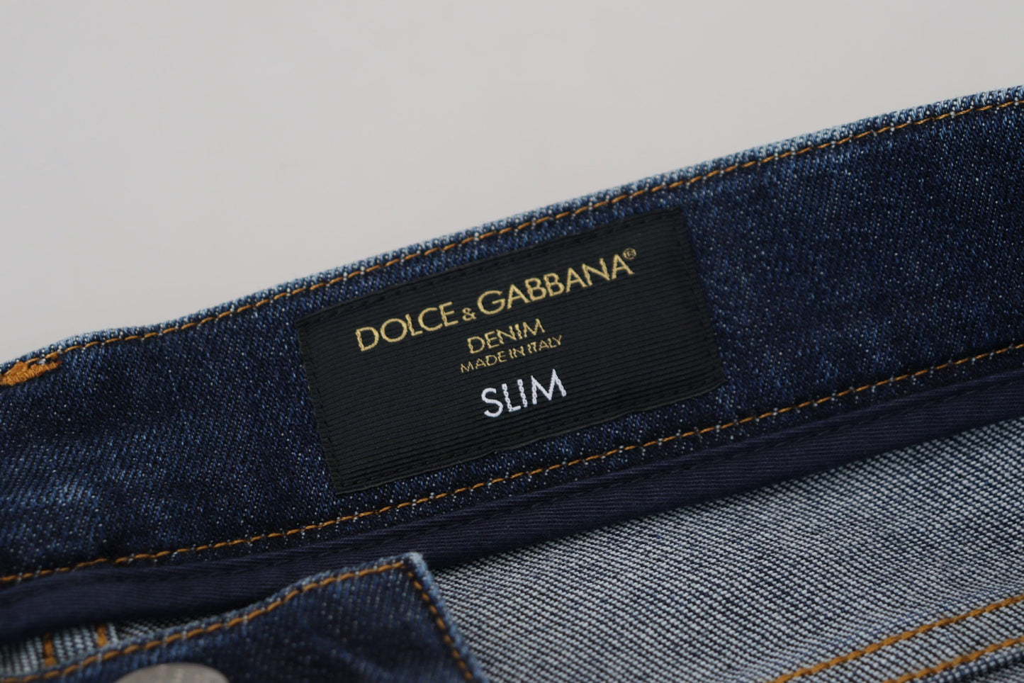 Dolce &amp; Gabbana Jean slim en denim stretch en coton délavé bleu