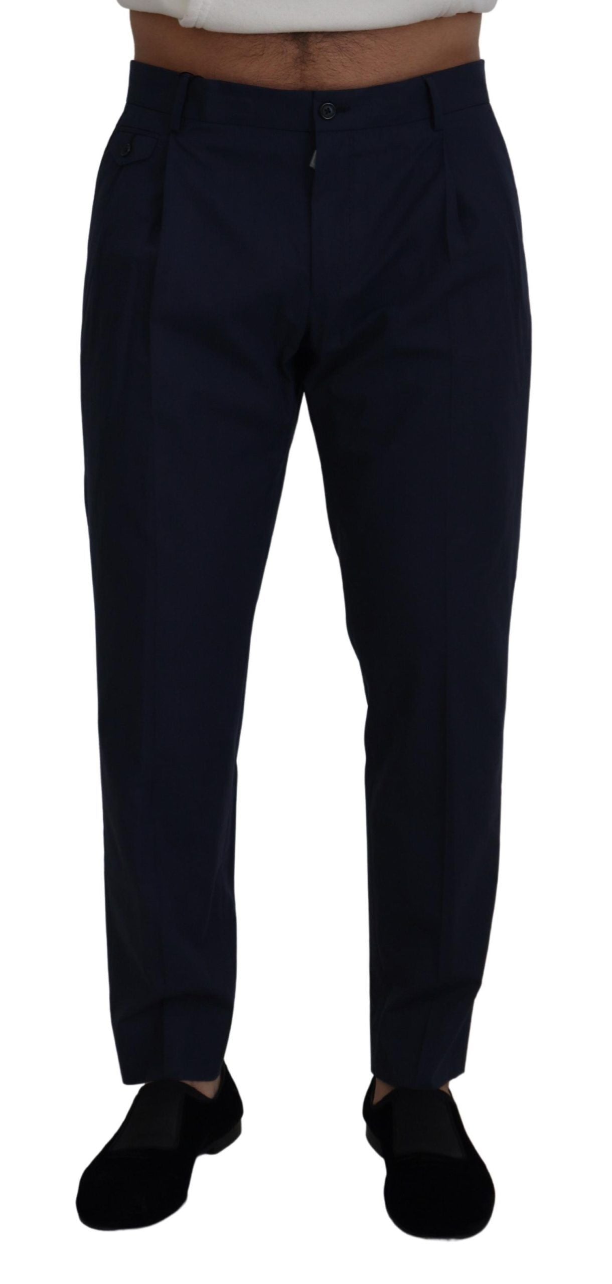 Dolce &amp; Gabbana Blue Cotton Slim Hose Chinohose