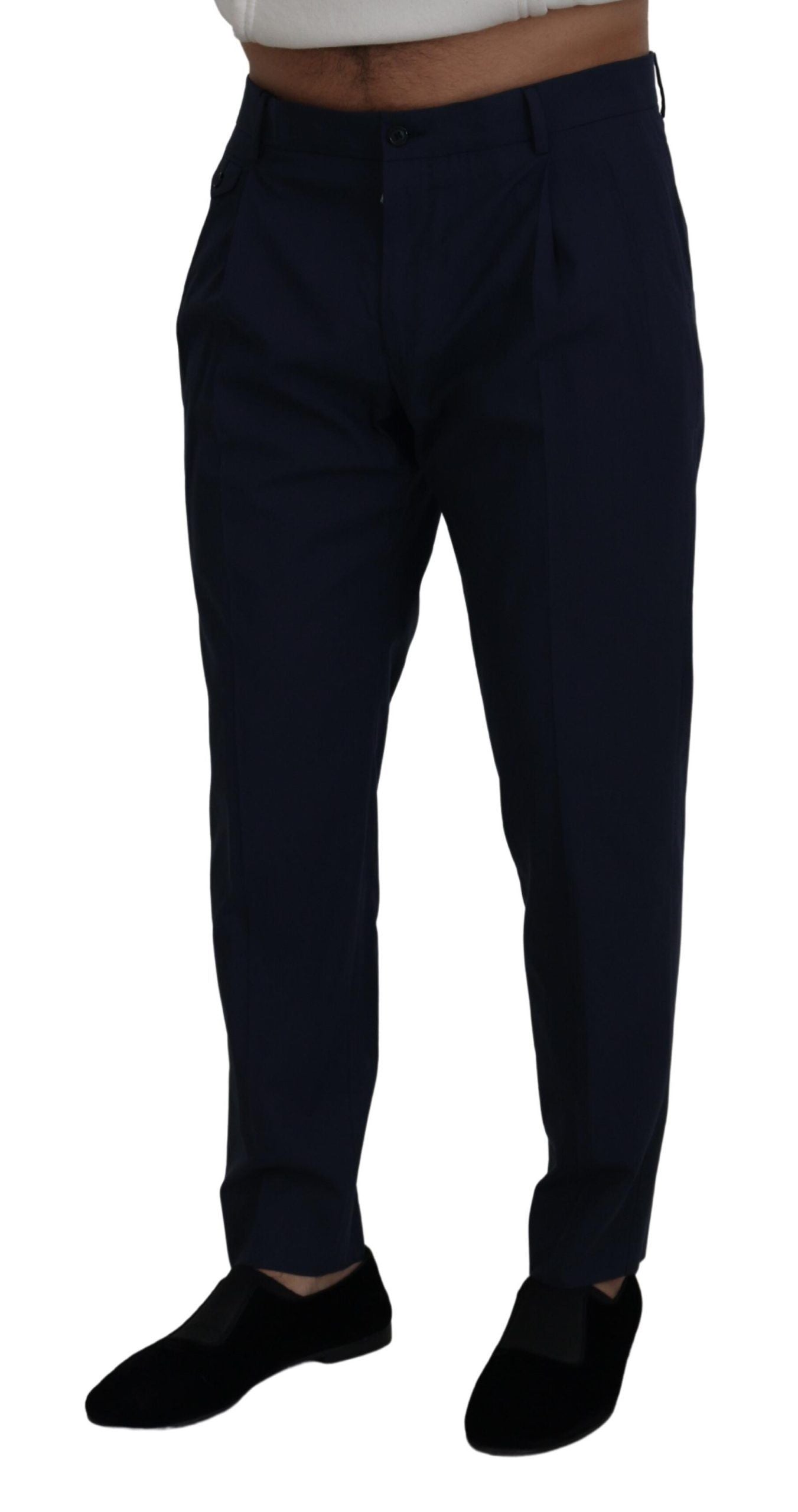 Dolce &amp; Gabbana Blue Cotton Slim Hose Chinohose