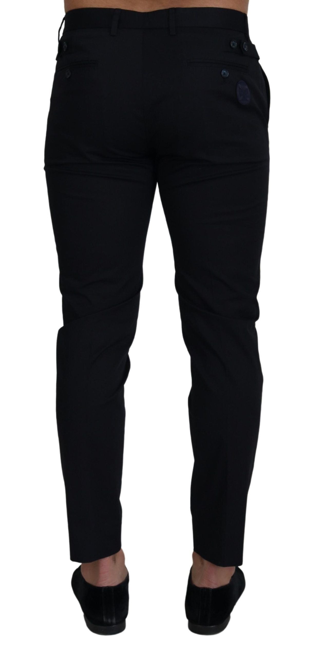 Dolce &amp; Gabbana Pantalon slim en coton stretch bleu Pantalon chino