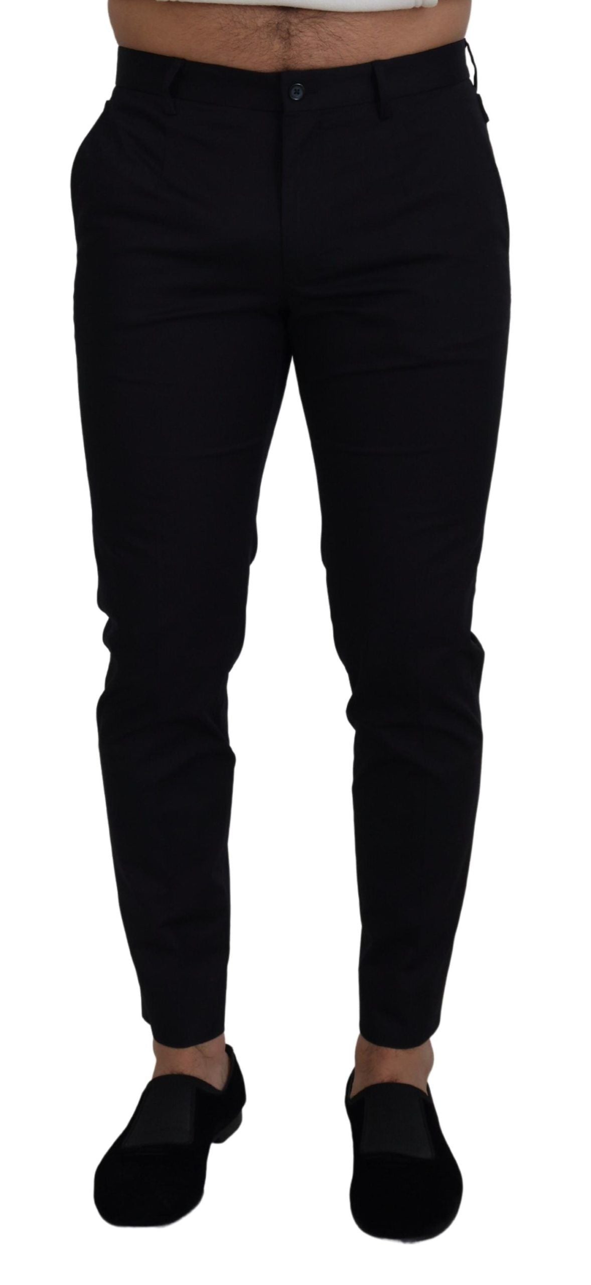 Dolce &amp; Gabbana Pantalon slim en coton stretch bleu Pantalon chino