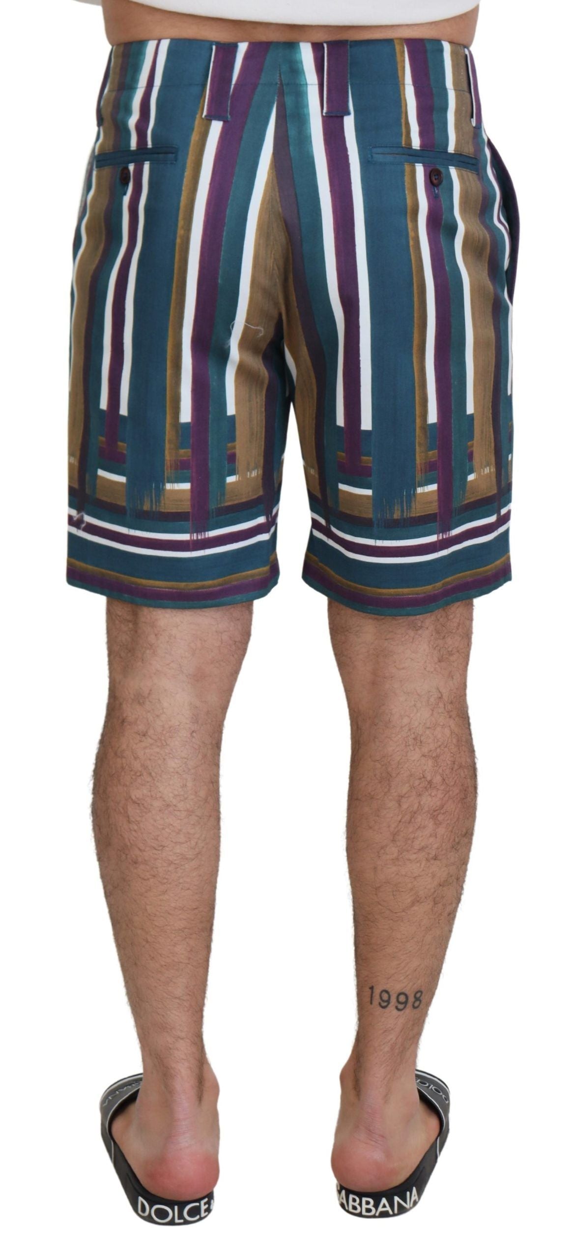 Mehrfarbig gestreifte Stretch-Baumwollshorts von Dolce &amp; Gabbana