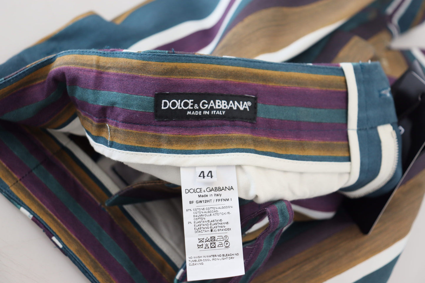 Dolce &amp; Gabbana Short en coton stretch à rayures multicolores