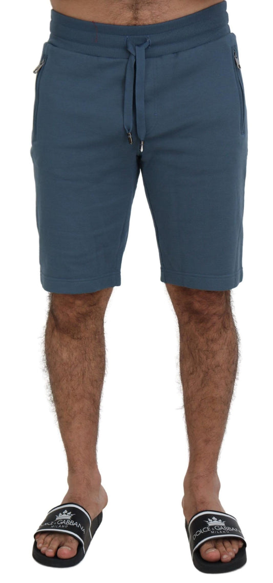 Dolce &amp; Gabbana Blaue Baumwoll-Bermuda-Freizeit-Herrenshorts