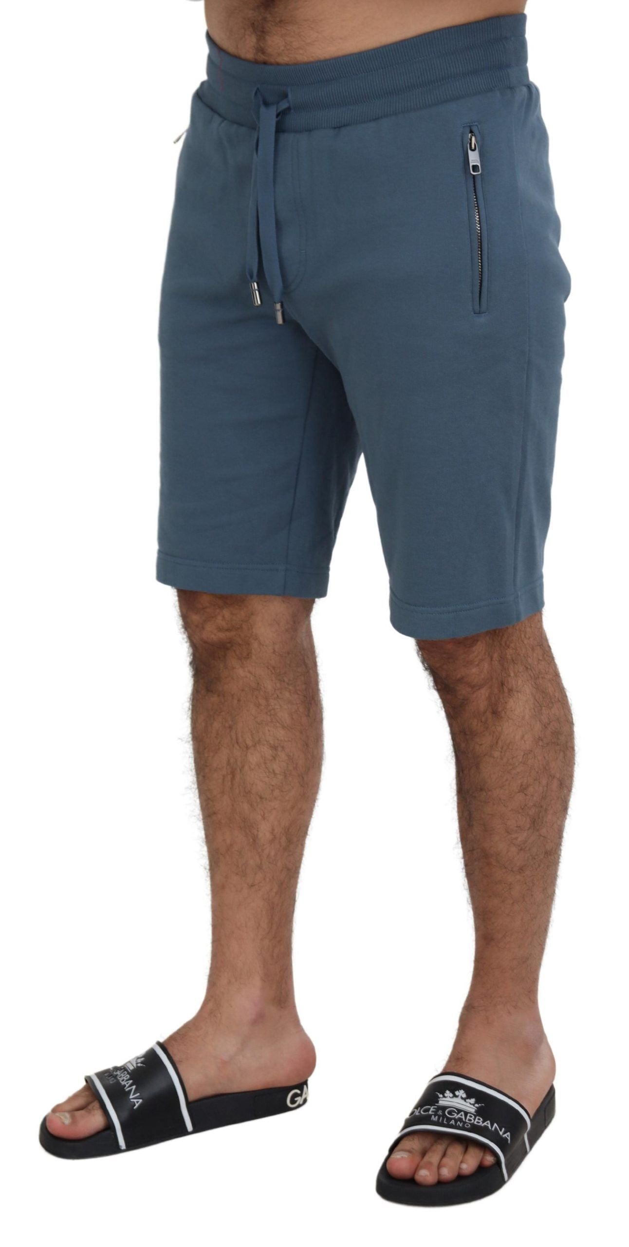 Dolce &amp; Gabbana Bermuda en coton bleu décontracté pour hommes