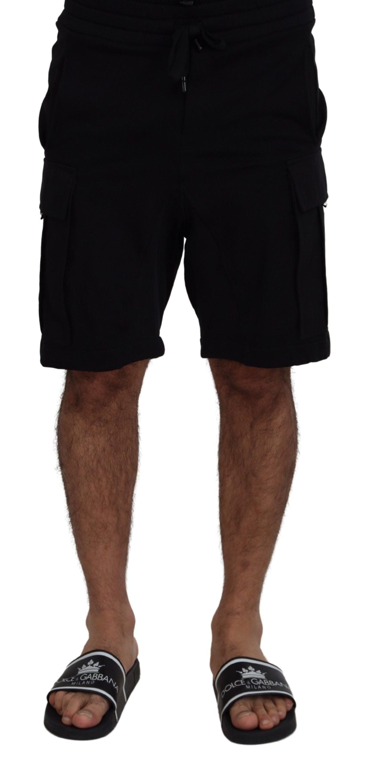 Schwarze Bermuda-Cargoshorts aus Baumwolle von Dolce &amp; Gabbana