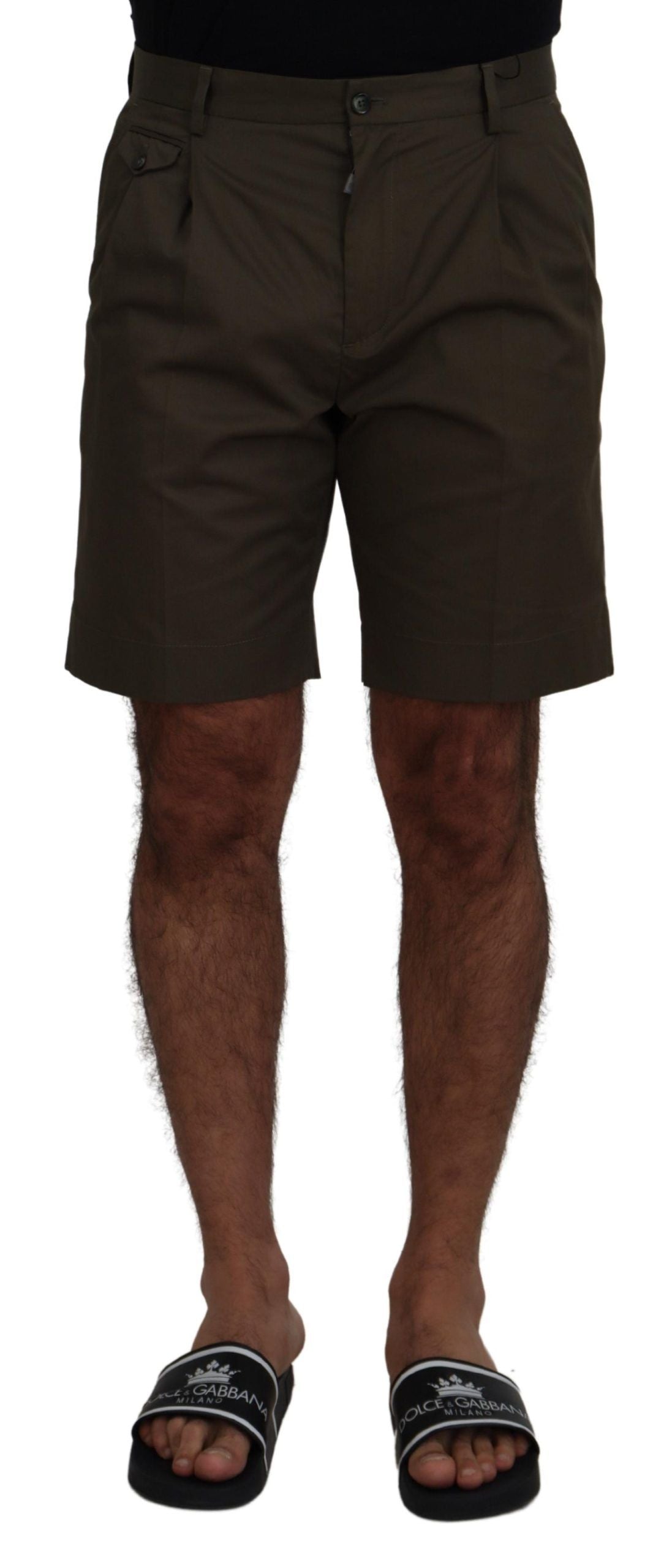 Dolce &amp; Gabbana Grüne Chino-Freizeitshorts aus Baumwolle