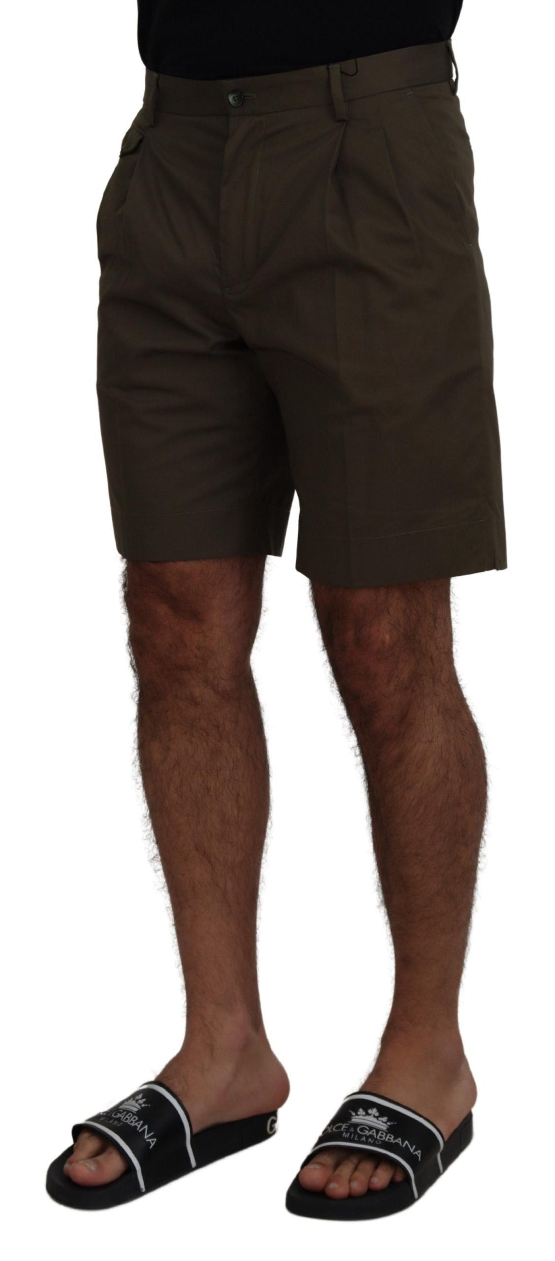 Dolce &amp; Gabbana Grüne Chino-Freizeitshorts aus Baumwolle