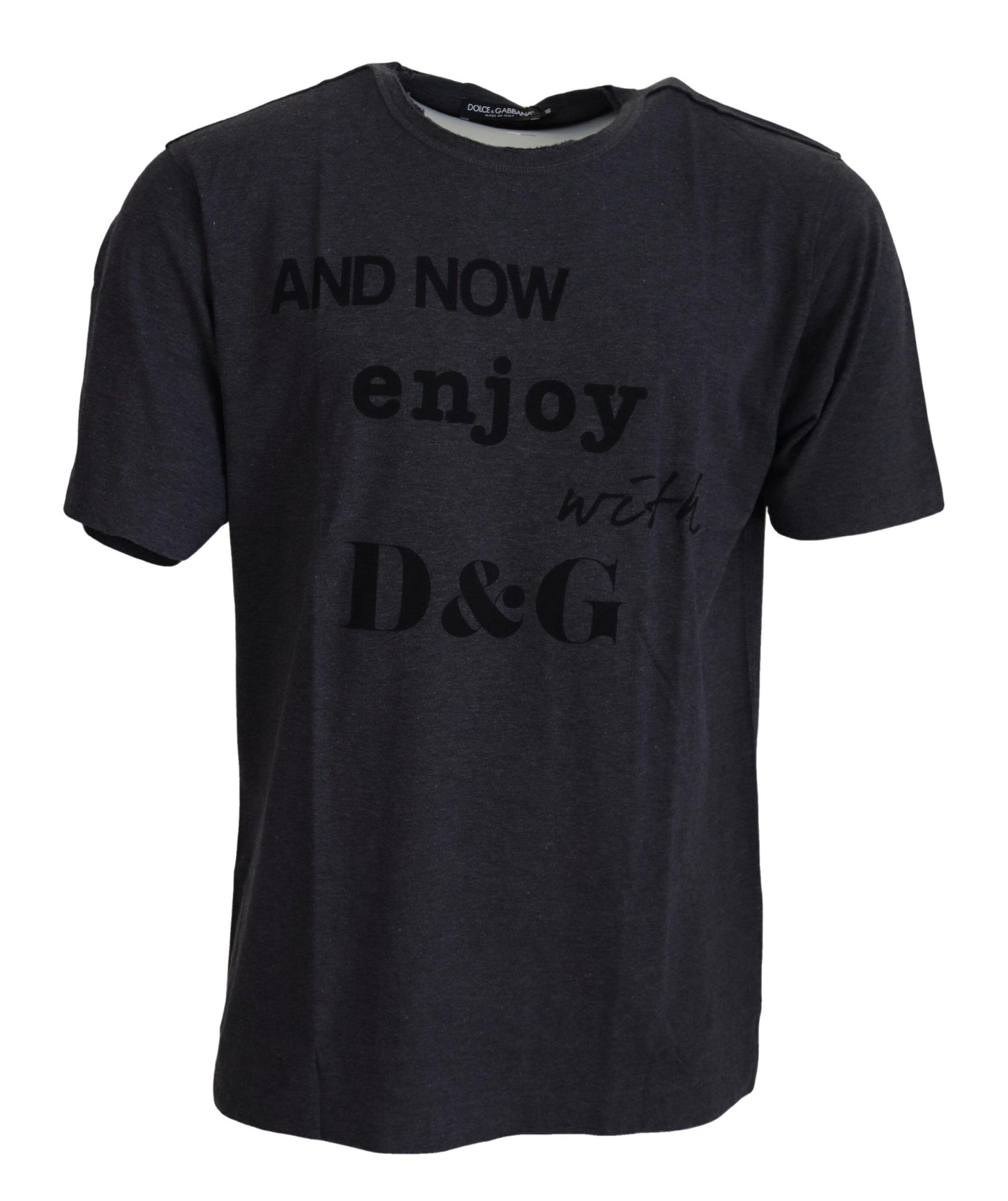 Dolce &amp; Gabbana T-shirt à manches courtes en coton à col rond gris