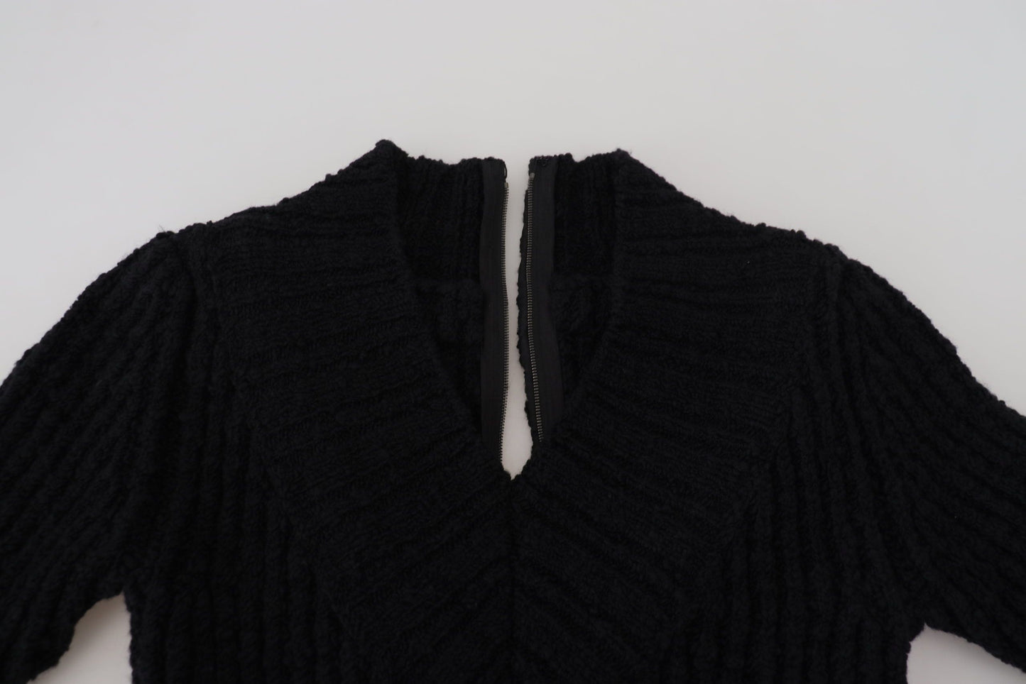 Dolce &amp; Gabbana Robe pull fourreau en laine noire tricotée