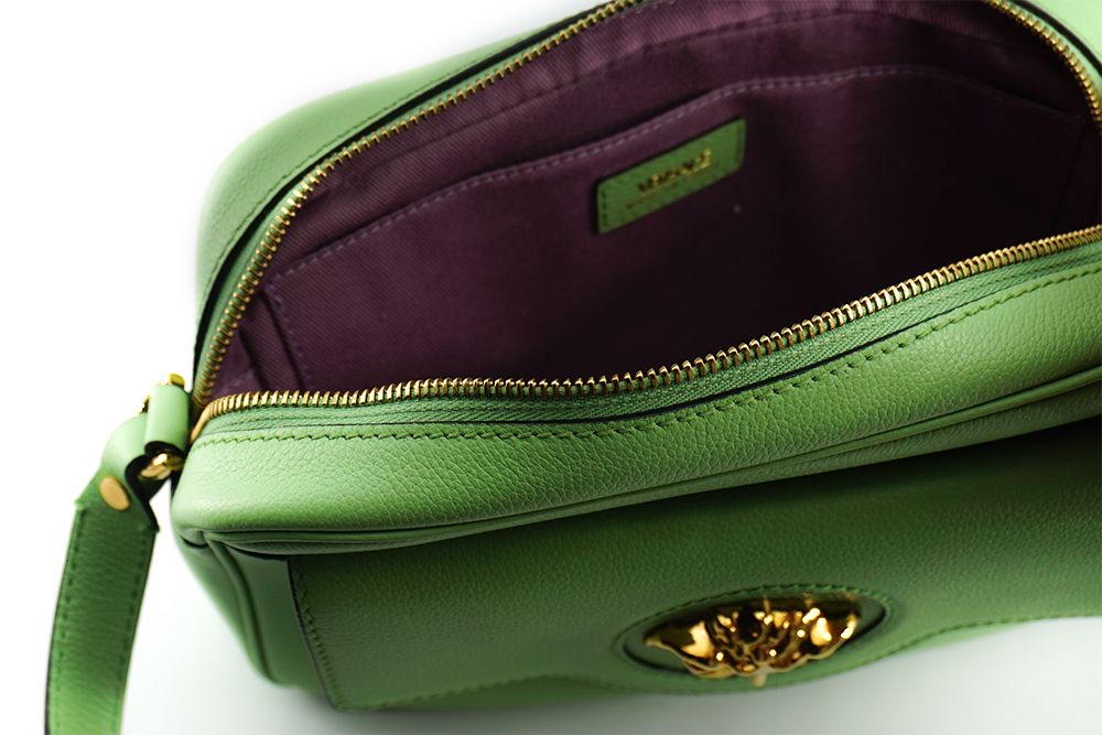 Versace Sac bandoulière en cuir de veau vert menthe