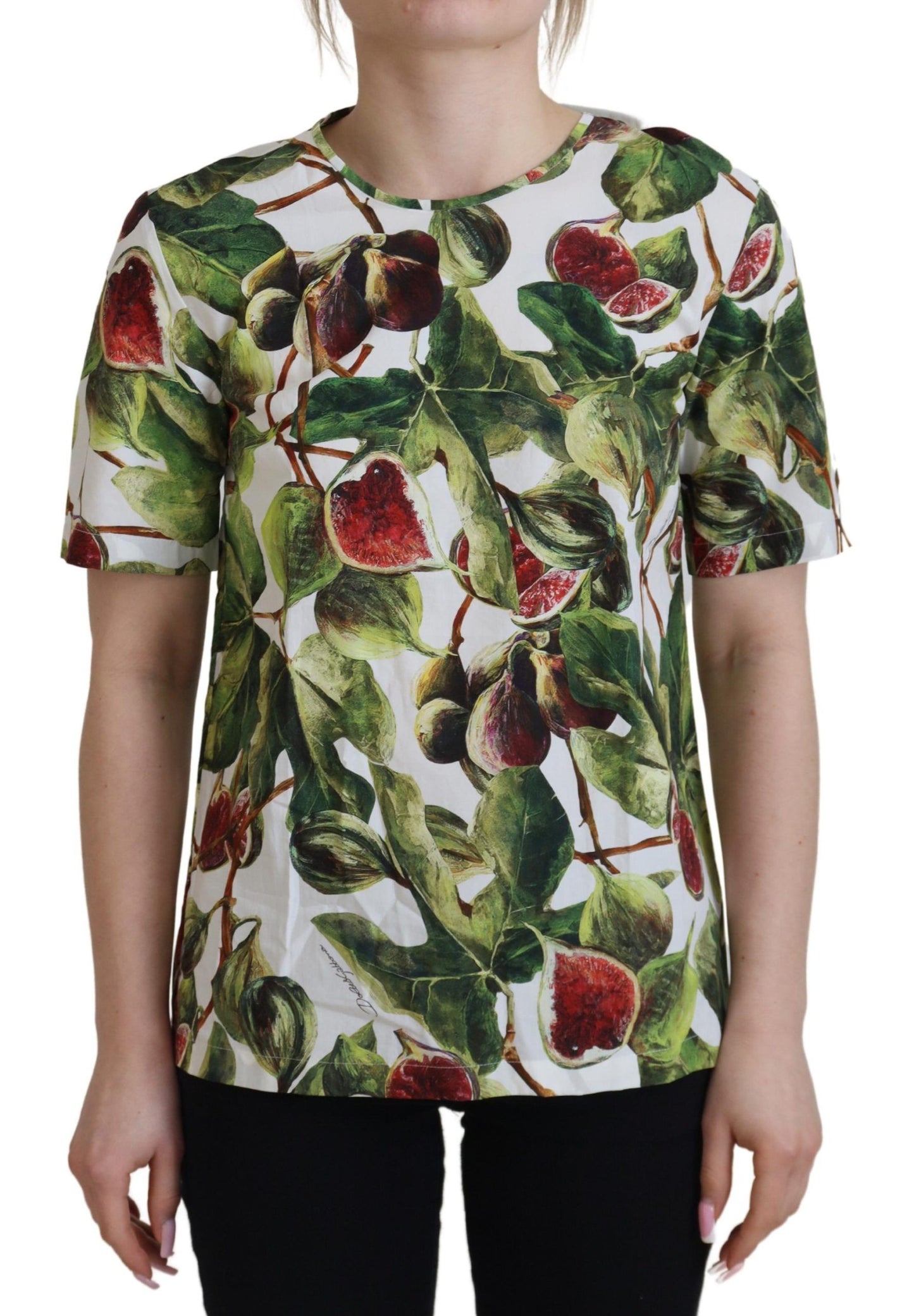 Dolce &amp; Gabbana Chemisier haut en coton à col rond T-shirt fruit