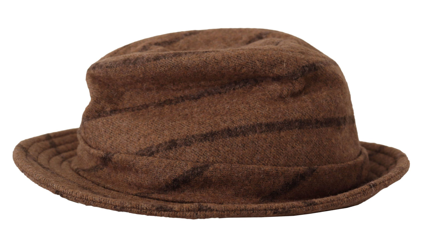 Chapeau d'été à imprimé rayé Fedora marron Dolce &amp; Gabbana