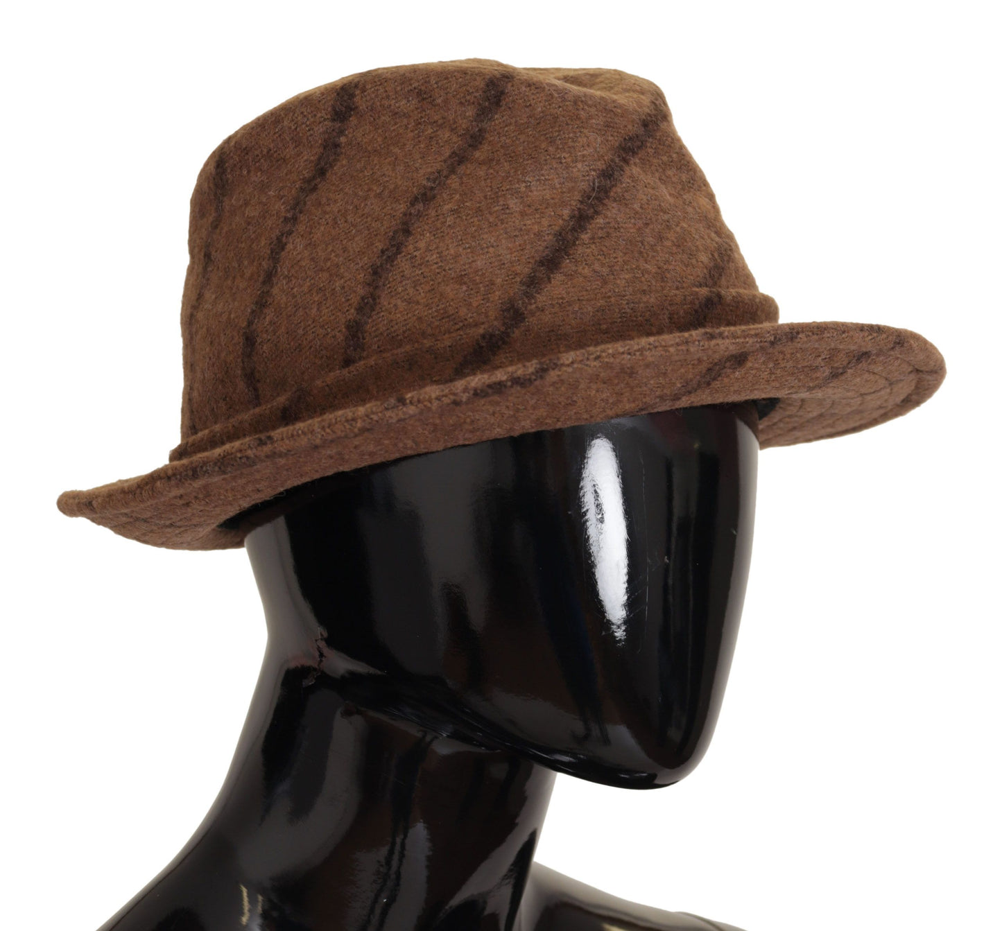 Chapeau d'été à imprimé rayé Fedora marron Dolce &amp; Gabbana