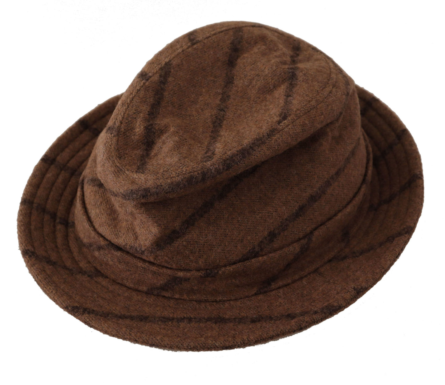 Chapeau d'été à imprimé rayé Fedora marron Dolce &amp; Gabbana