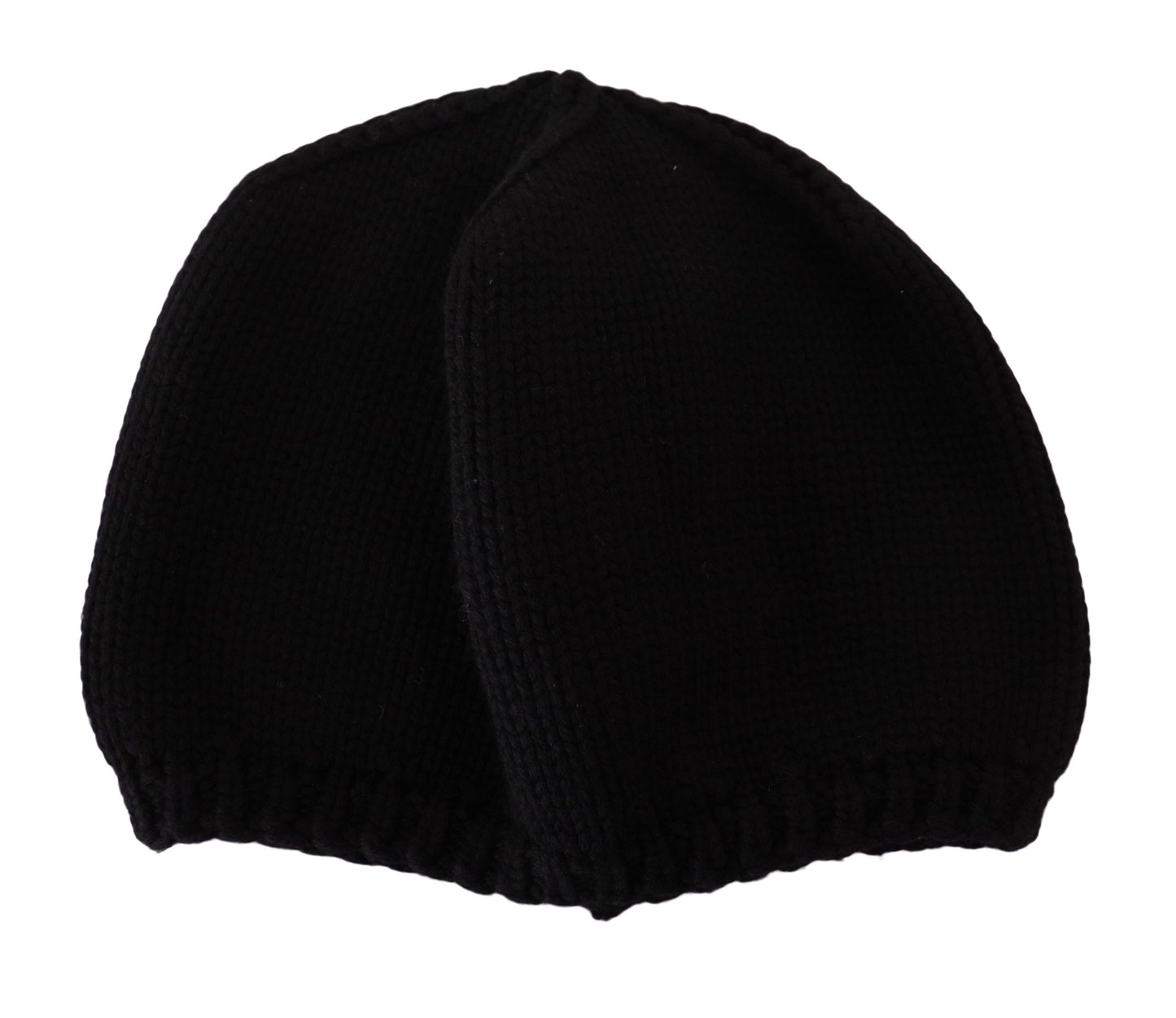 Dolce &amp; Gabbana Bonnet d'hiver tricoté en laine vierge noire pour femme