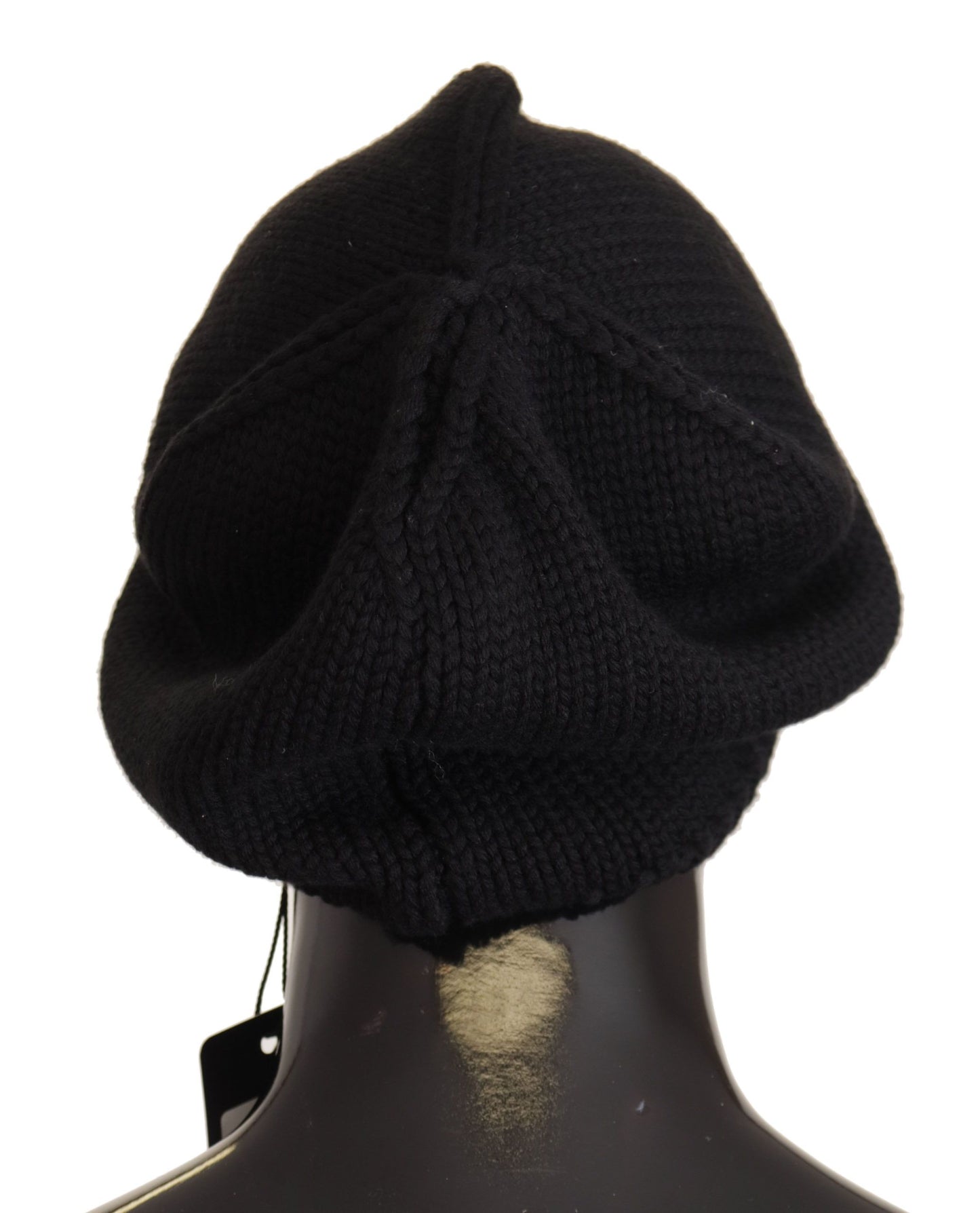 Dolce &amp; Gabbana Bonnet d'hiver tricoté en laine vierge noire pour femme