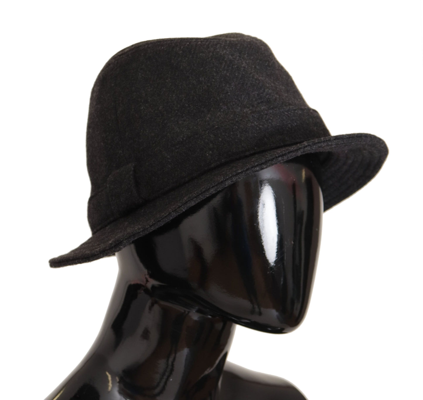 Chapeau Fedora Trilby Cappello avec logo en laine vierge grise Dolce &amp; Gabbana