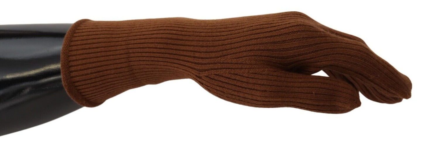 Dolce &amp; Gabbana Gants pour hommes en tricot de cachemire marron