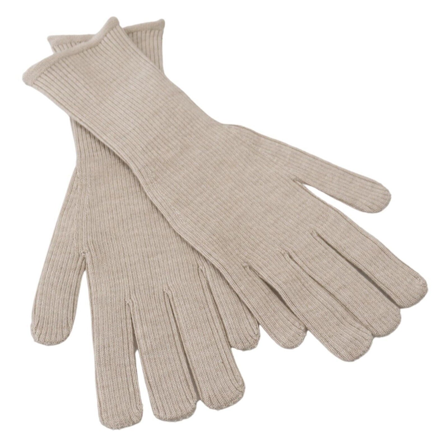 Dolce &amp; Gabbana Gants pour hommes en cachemire et soie ivoire