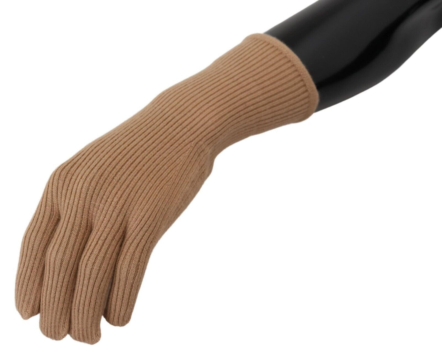 Dolce &amp; Gabbana Beige Cachemire Tricoté Mains Mitaines Gants Pour Hommes