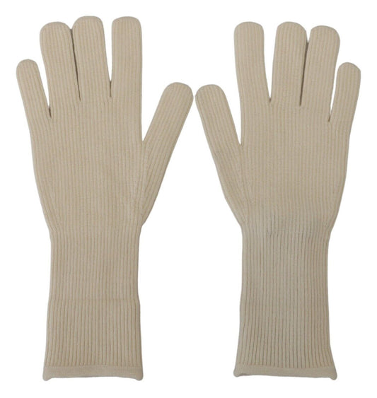 Dolce &amp; Gabbana Gants pour hommes en tricot de cachemire blanc