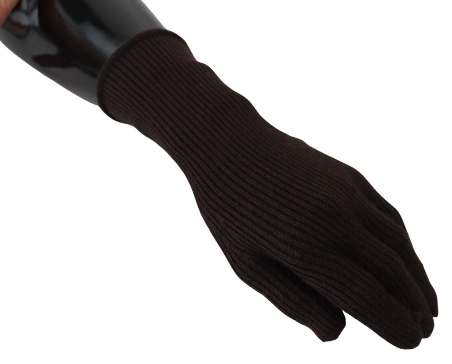 Gants pour hommes Dolce &amp; Gabbana en cachemire et soie marron