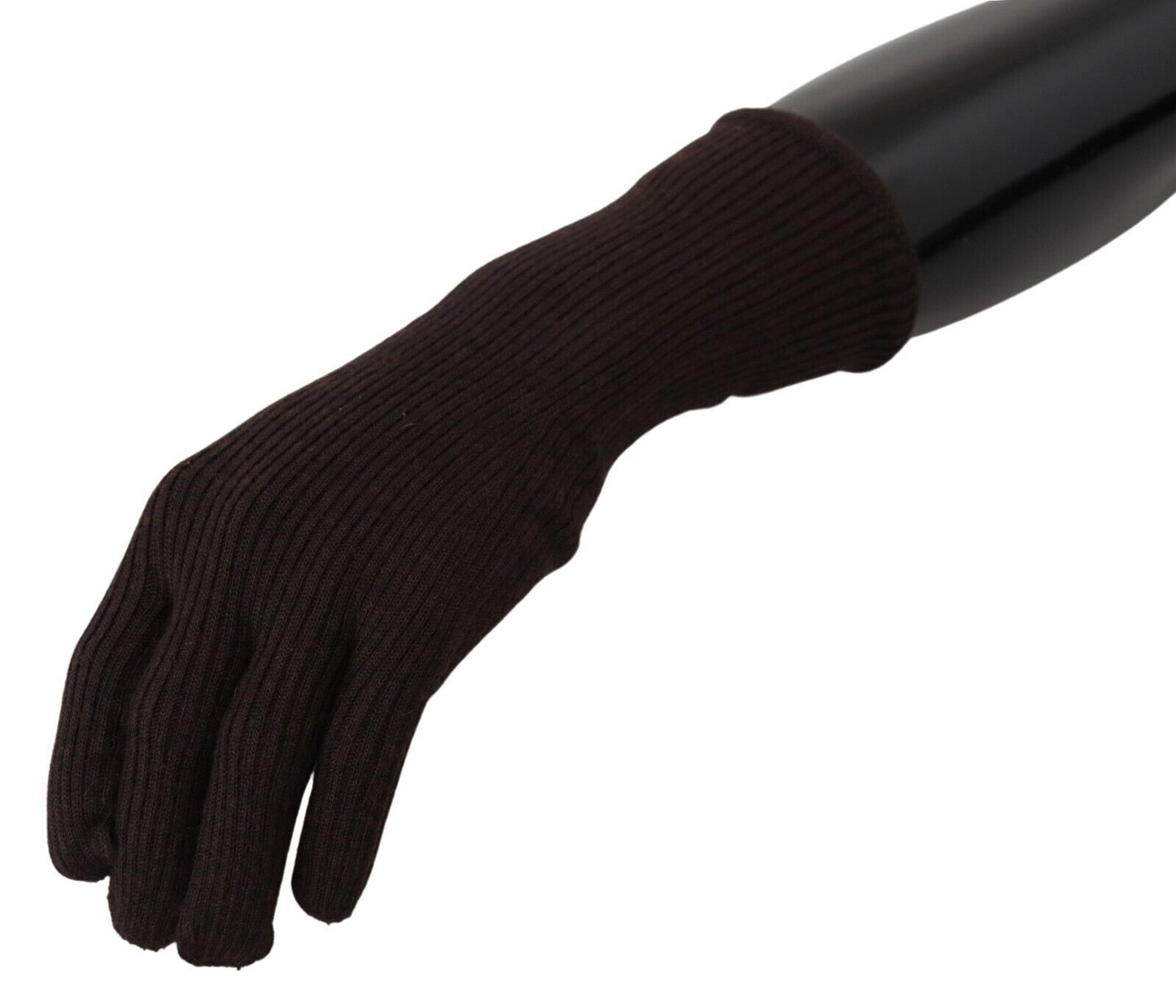 Gants pour hommes Dolce &amp; Gabbana en cachemire et soie marron