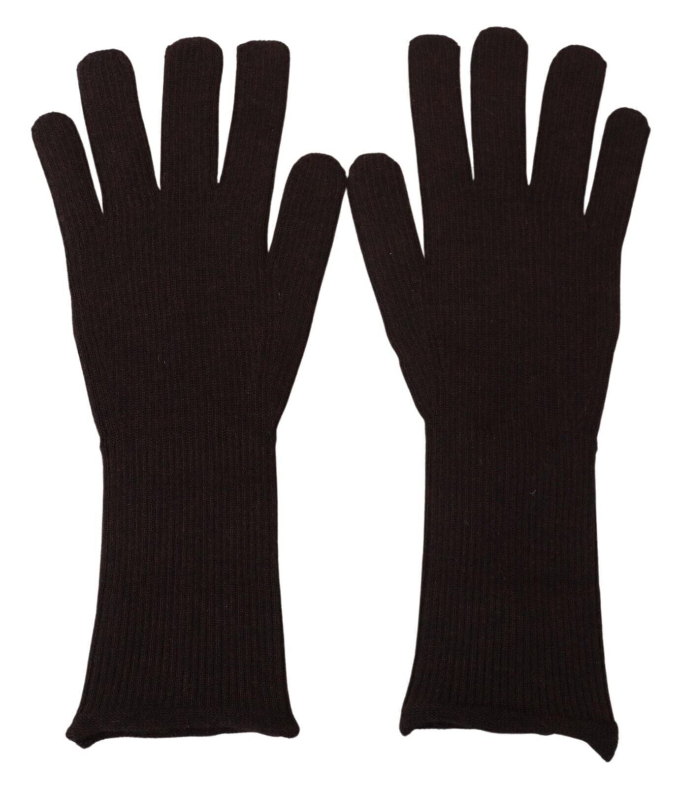 Gants pour hommes Dolce &amp; Gabbana en cachemire et soie marron