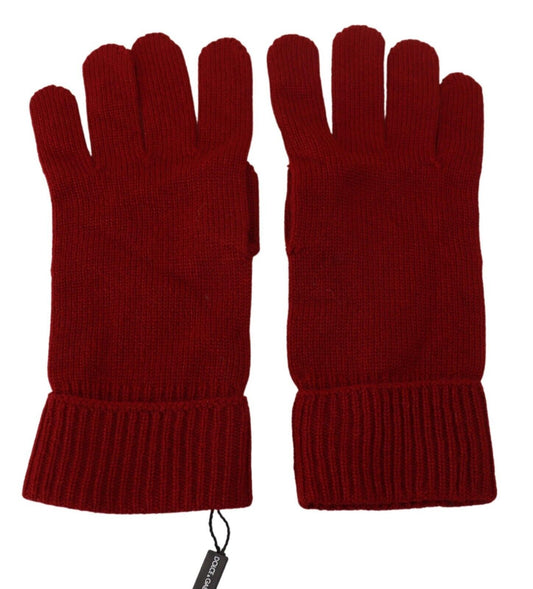 Dolce &amp; Gabbana Gants pour hommes en tricot 100% cachemire rouge