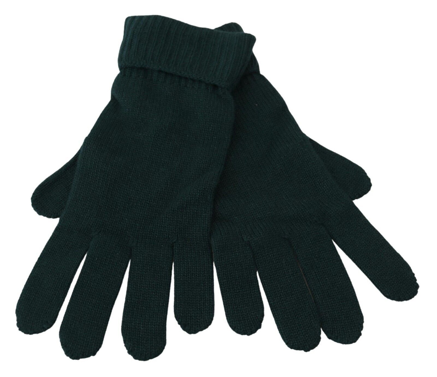 Gants tricotés en cachemire vert longueur poignet Dolce &amp; Gabbana