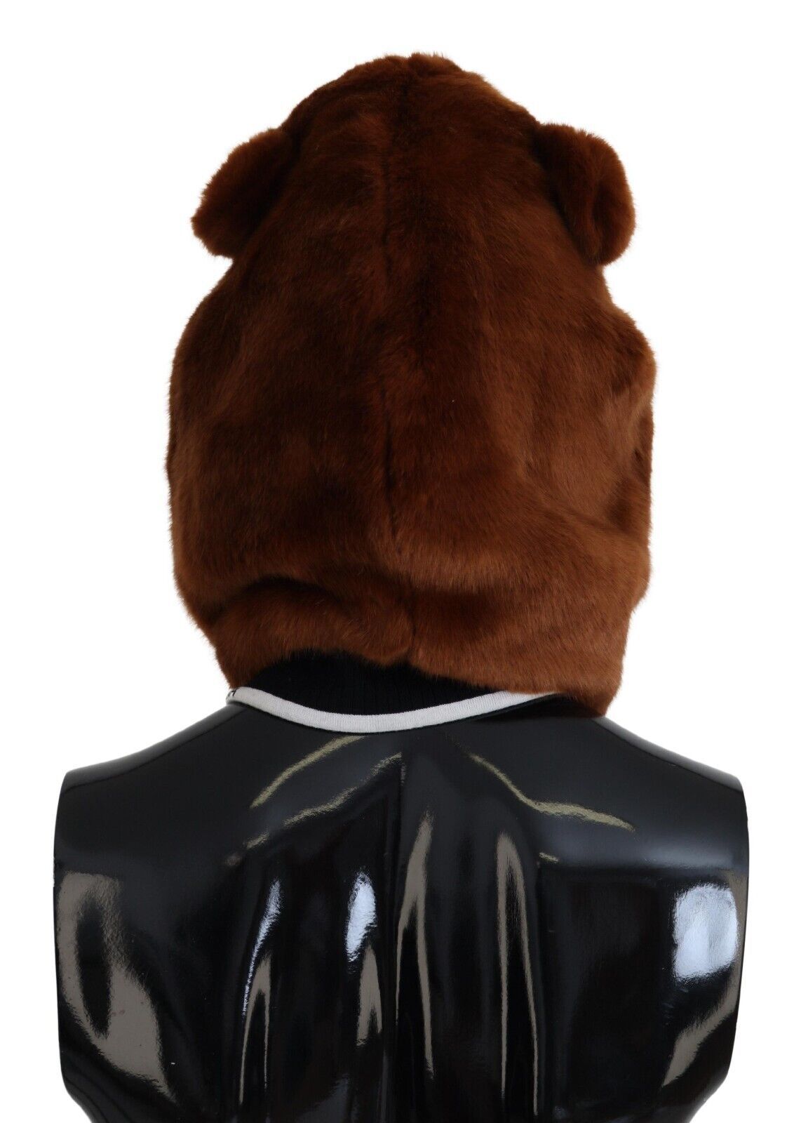 Dolce &amp; Gabbana Casquette entière en fourrure d'ours marron taille unique en polyester