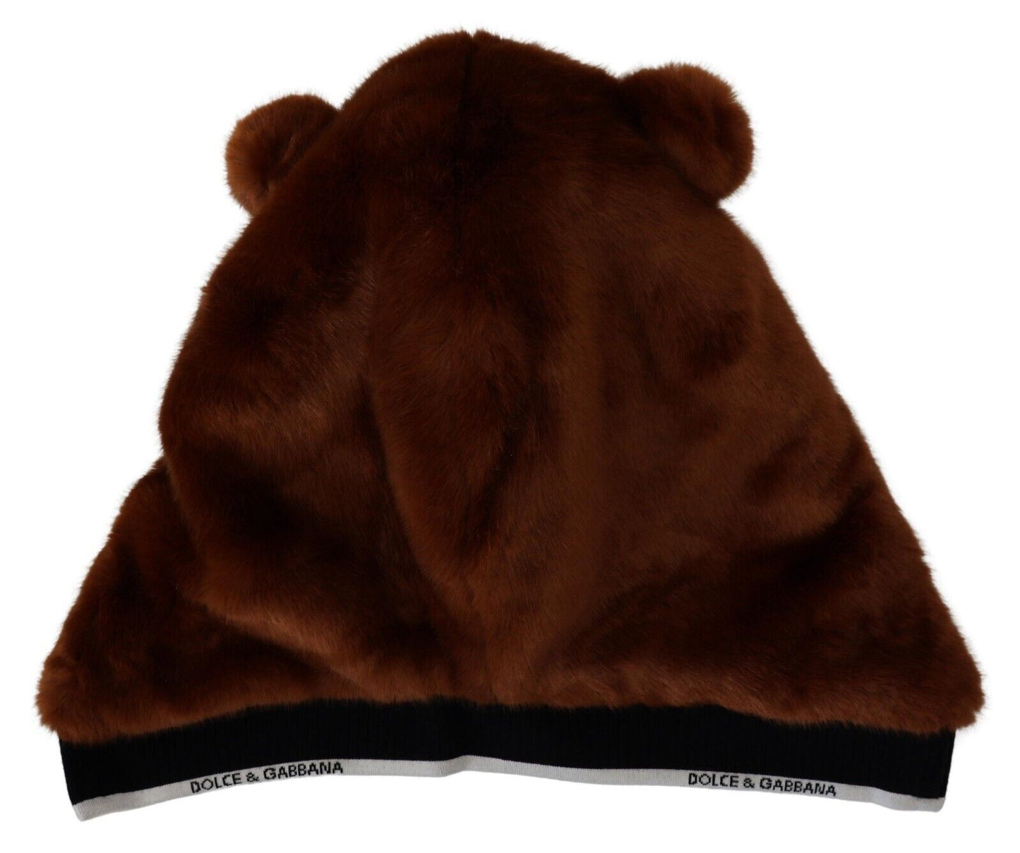 Dolce &amp; Gabbana Casquette entière en fourrure d'ours marron taille unique en polyester