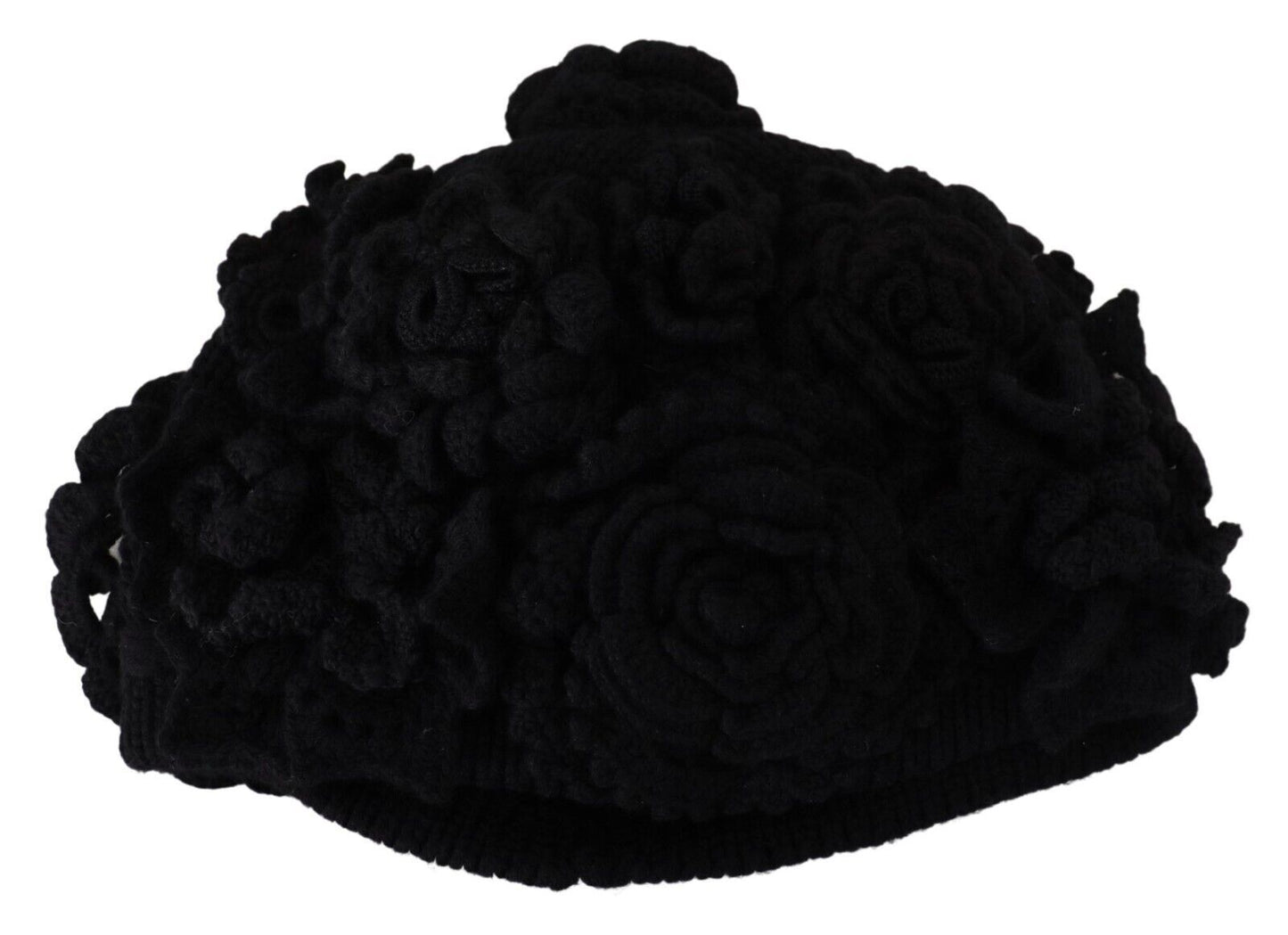 Bonnet d'hiver en tricot de laine noir Dolce &amp; Gabbana