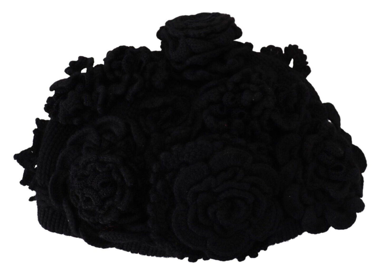 Bonnet d'hiver en tricot de laine noir Dolce &amp; Gabbana