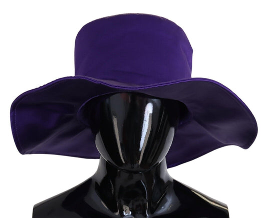 Chapeau haut de forme extensible en soie violette Dolce &amp; Gabbana