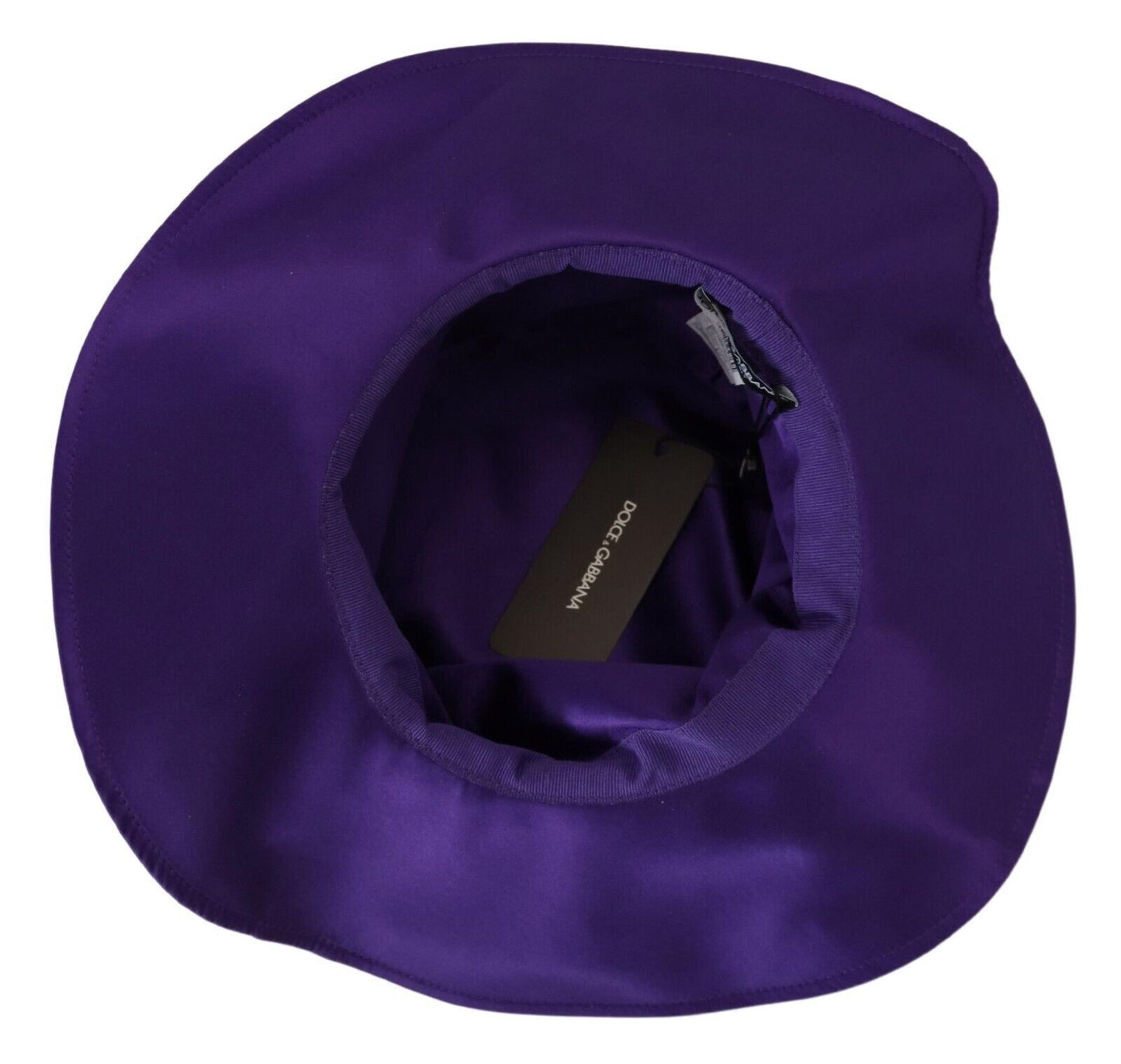 Chapeau haut de forme extensible en soie violette Dolce &amp; Gabbana