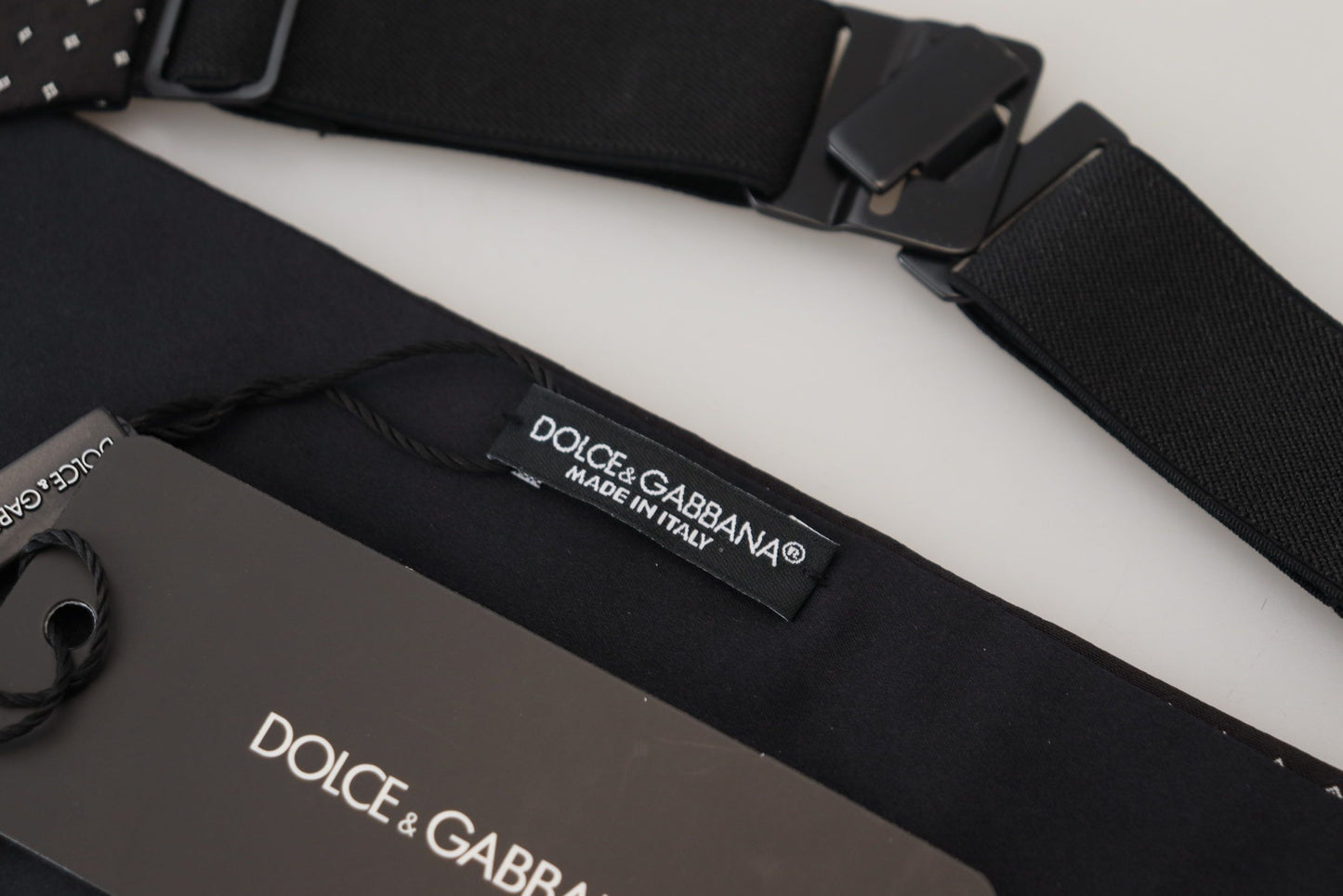 Dolce &amp; Gabbana Ceinture large à pois noirs pour hommes