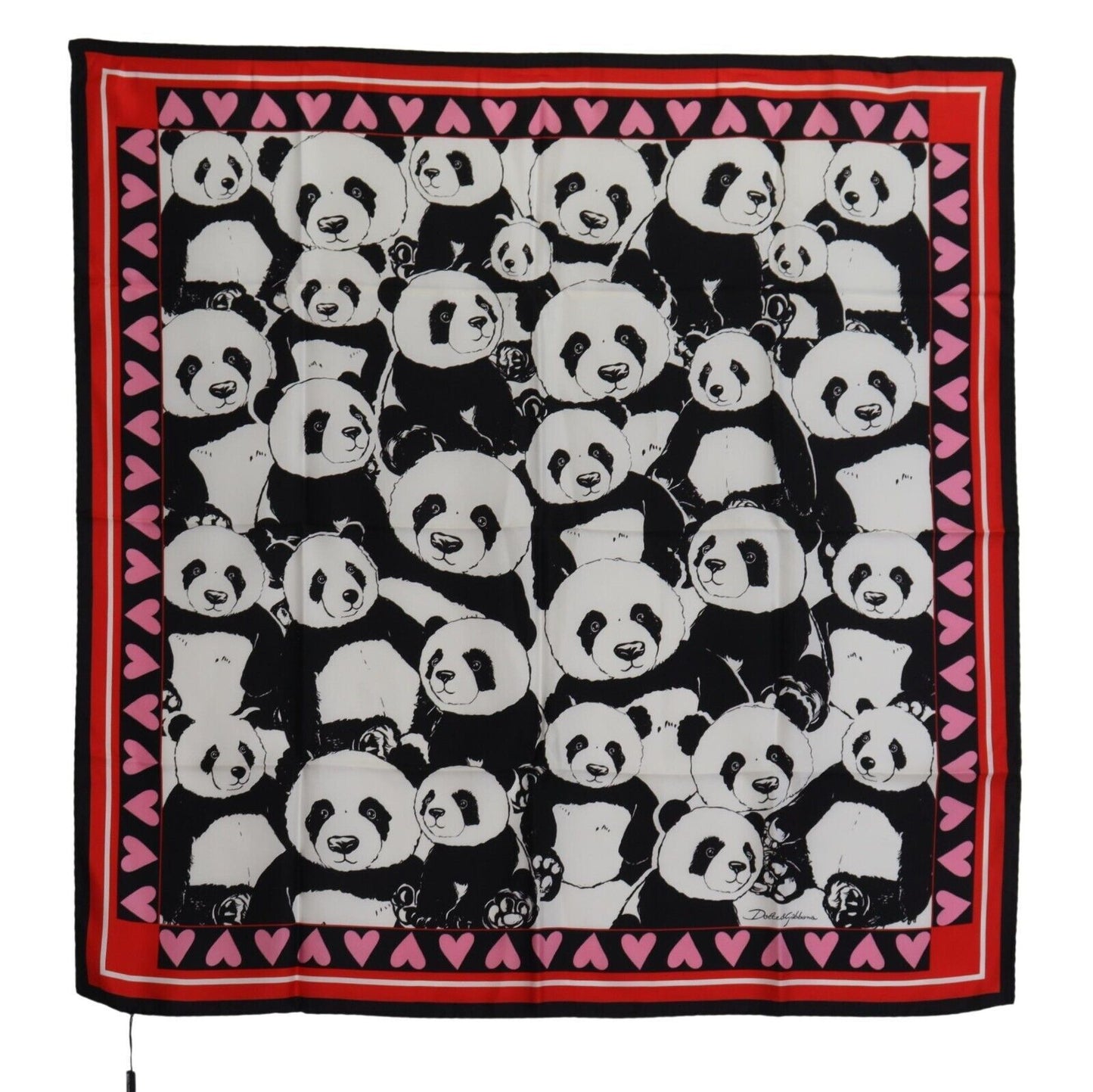 Dolce &amp; Gabbana Mehrfarbiger Seidenschal mit Panda-Print